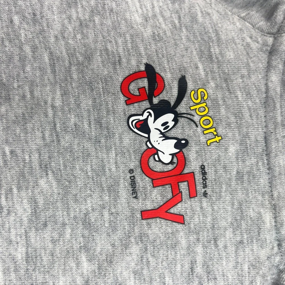 Adidas Hoodie‎ Kids 9M Gray Red Disney Goofy Tennis Graphic Pullover Vintage NWT